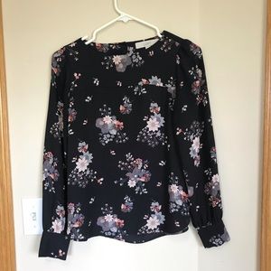 Loft Floral Long-Sleeve Blouse